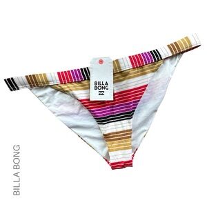 NWT BILLABONG COLORFUL STRIPED BIKINI BOTTOM | EXTRA LARGE